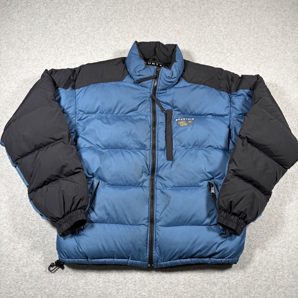 Vintage Mountain Hardwear Sub Zero Down Jacket Men Medium Blue Black Colorblock